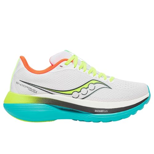 Saucony Women's Endorphin Trainer Sneaker 5 White Mutant - Running Shoe