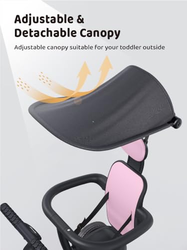 Pink 6-in-1 Toddler Tricycle Bike for 1-3 Years - Adjustable & Safe