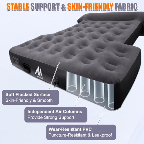 AYAMAYA 5.5-5.8ft Truck Bed Air Mattress with Built-In Rechargeable Pump, Portable Camping Bed