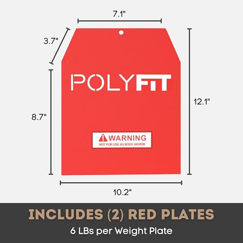 Polyfit 6 LB Red Weighted Vest Plates | Pack of 2 for Strength Training
