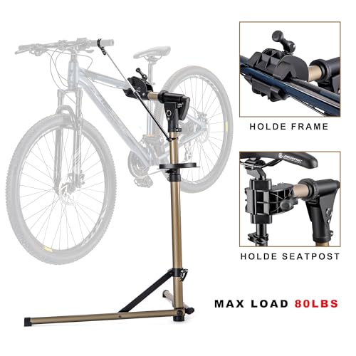 CHEPARK Bike Repair Stand - Adjustable, 80lb Capacity, 360° Rotating Clamp for Bicycle Maintenance