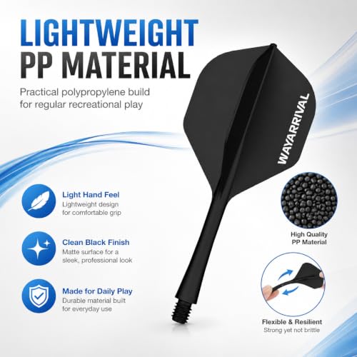 6 Pack Integrated Dart Flights and Stems - Unbreakable All-in-One, Universal 2BA Fit