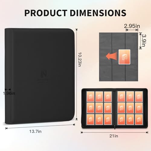 9-Pocket Card Binder for Trading Cards - Black, Waterproof, Premium Quality