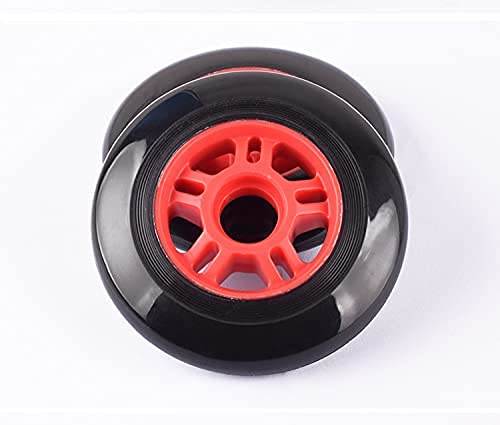 RaceBon 8-Pack Inline Skate Wheels 72mm Hardness 82A Polyurethane Replacement Wheel with 608ZZ Bearings (Black-Red)