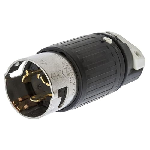 50 Amp Locking Power Plug - Industrial Heavy Duty 125/250V 3 Pole 4 Wire