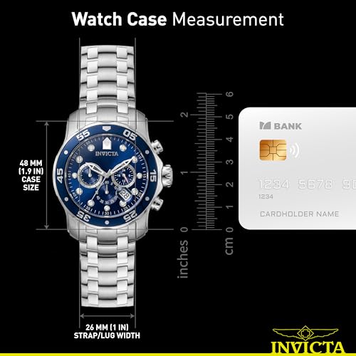 Invicta Men's Pro Diver Chronograph Watch 48mm Silver & Blue