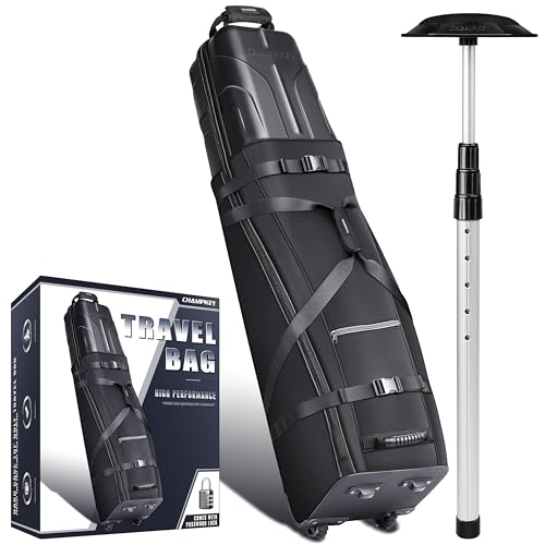 CHAMPKEY Golf Travel Bag with Hard Top & Oversized Wheels – Premium Oxford Fabric 53 Inch