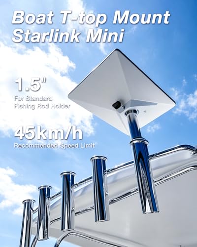 Marine Boat Mount for Starlink Mini Antenna - Stainless Steel, Adjustable & Corrosion-Resistant