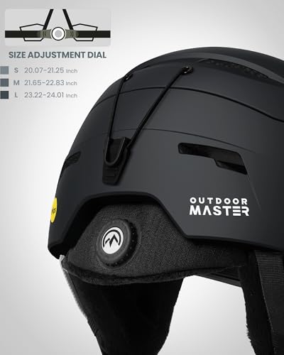 OutdoorMaster ELK MIPS Ski & Snowboard Helmet Set with OTG Goggles - Matte Black, Large