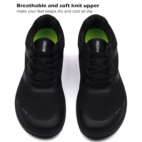 ASITVO Men's Wide Barefoot Zero Drop Cross Trainer Sneakers 14 Black