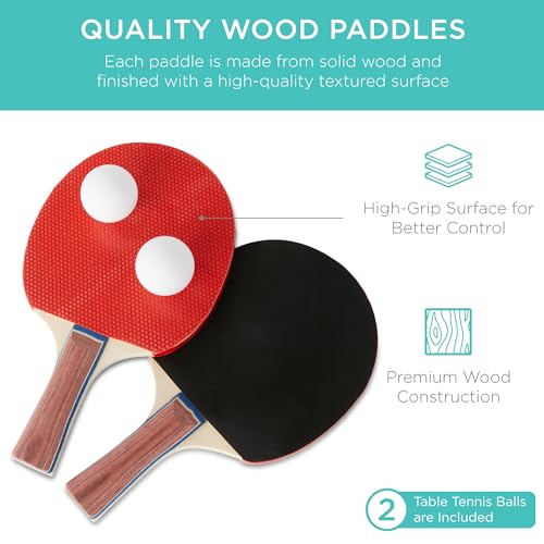 Blue Portable Mid-Size Folding Ping Pong Table - Indoor & Outdoor Game Set with Paddles & Balls
