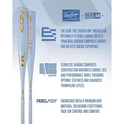 Baseball Bat - 33 Inch BBCOR The Chosen One One-Piece Icon Bat -3 Balance
