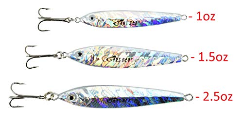 Bullet Jig 1oz Mullet - 3 Pack Fishing Tackle with 4 Colors & 3 Weights