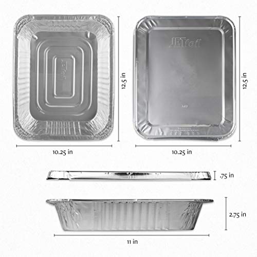 Disposable 9x13 Aluminum Foil Pans with Lids - 25 Sets, Half Size
