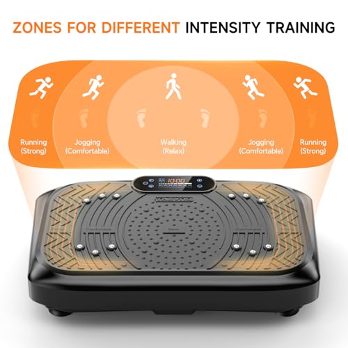 Black Vibration Plate for Lymphatic Drainage & Weight Loss, 450LB Capacity