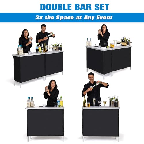 GoBar Portable Double Bar Table Set - Standard Version with Carrying Case for Events