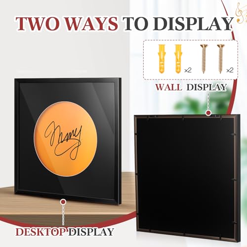 14 Inch Drum Head Display Frame Wall Mount Wooden Acrylic Cover