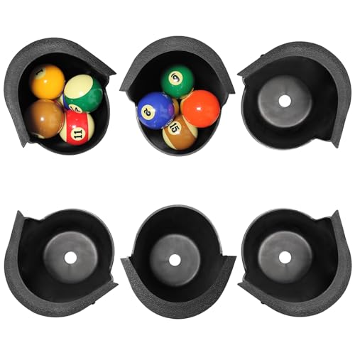 Pool Table Pockets Replacement Set of 6 for Billiard Table - Durable TPE Material