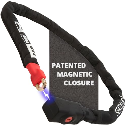 Seatylock Viking Silver Bike Chain Lock 55.11in (140cm) Secure Magnetic Heavy Duty