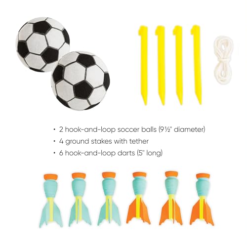 Hearthsong 57-Inch Inflatable 2-in-1 Soccer and Darts Game Set with Scoreboard
