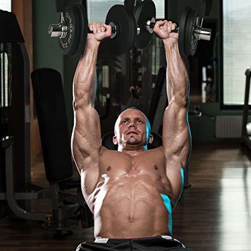Silver Chrome Loadable Dumbbells 16 Inch - Heavy Duty Olympic Handles for Strength Training