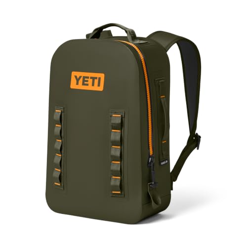 YETI Panga 28 Waterproof Backpack with Hydrolok Zipper, Olive/King Crab Orange