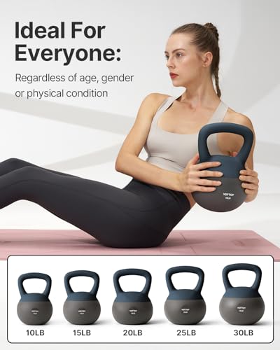 30LB Blue Soft Kettlebell Set for Strength Training & Home Workouts