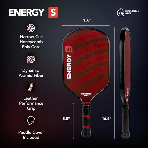 Harmony Series Pickleball Paddle Hybrid 16.4 x 7.6 inch Carbon Fiber USAPA Approved