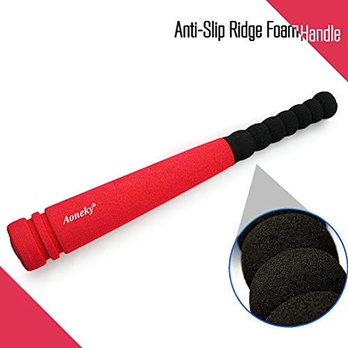 Mini Foam Baseball Bat and Ball Set for Toddlers - Red Variation, 16.5 Inch