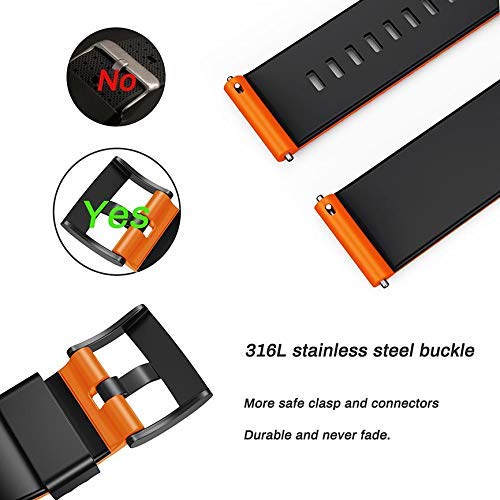 NotoCity Silicone Watch Band for Suunto 7, 9 Spartan & GPS - Orange-Black