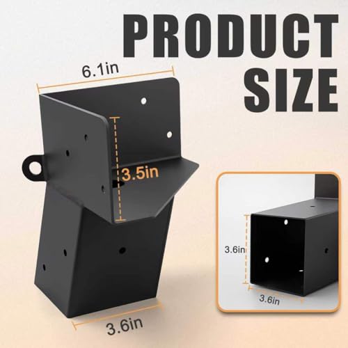 GURONG 4 Pcs Heavy Duty Deer Stand Brackets 4x4 for Tree Houses & Outdoor Platforms - Black-1set