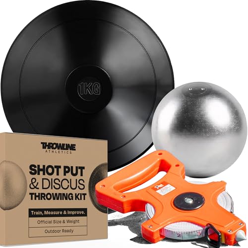 Track & Field Shot Put and Discus Training Set with Measuring Tape