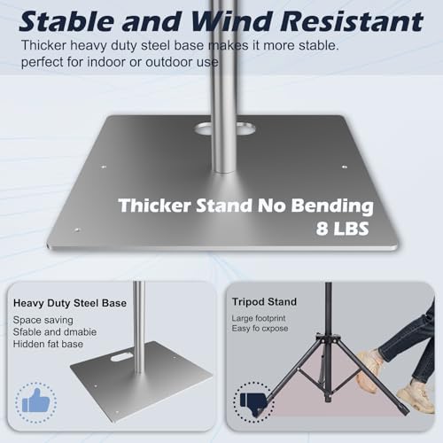 Heavy Duty 10x10ft Backdrop Stand Kit with Adjustable Telescopic Poles and Metal Base - Without Upgrade Clip