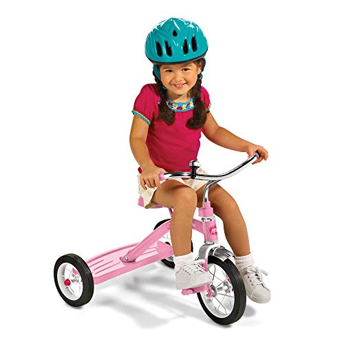 Radio Flyer Classic Pink Tricycle for Ages 2-4 with Bell - Split Single Deck Pink