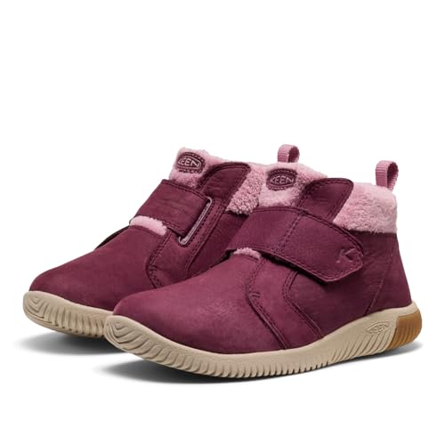 KEEN Girls' KNX Middie Barefoot Hiking Shoes - Little Kid Fig & Lilas, Size 8