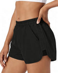 Skiennix Women's 2-in-1 Running Shorts - Quick-Dry Athletic Shorts with Pockets for Gym & Hiking