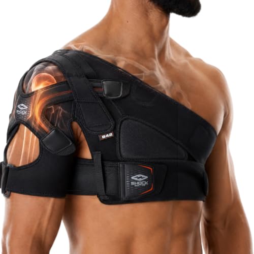 Shock Doctor Shoulder Support Brace for Men & Women, Rotator Cuff Stabilizer, Small/Medium, Black