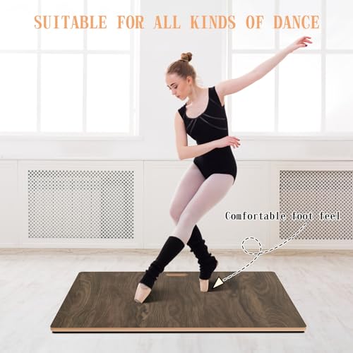 Walnut Portable Tap Dance Floor Board 46.4x29.5 inch Cushioned Dance Mat