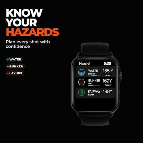 NAVO W1 Golf GPS Watch with Front, Middle & Back Distances, Hazard Tracking, No Subscription