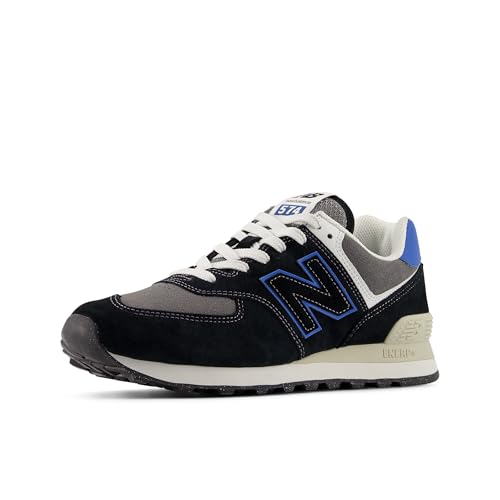 Unisex 574v1 Wide Fit Sneakers - Black & Blue Agate, Men & Women Sizes 10.5/12