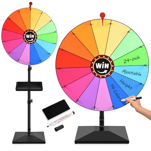 AugFir 24-Inch Adjustable Height Prize Wheel for Parties & Events