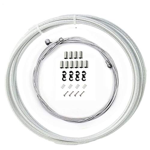 Braided Cycling Brake Housing Cable Set MTB Road Bike Housing Kit Gear Bicycle Components Parts -Silver Brake Set