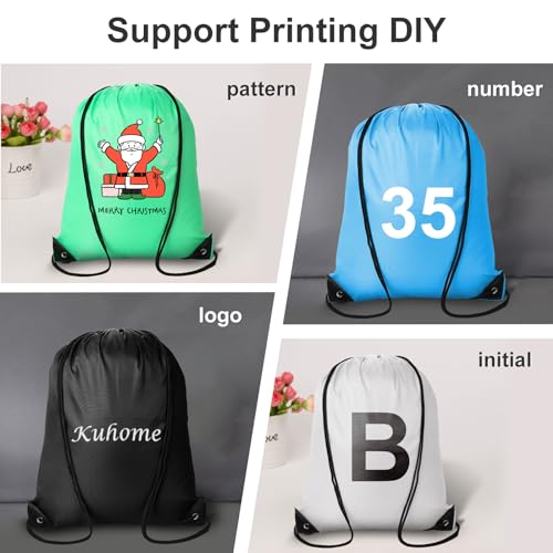 Kuhome Multicolor 120Pcs Drawstring Backpack Bulk Set Polyester Sport & Gift Bags