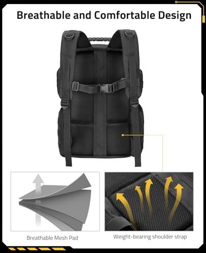 CVLIFE Tactical Range Backpack for Handguns - Black, Medium Capacity