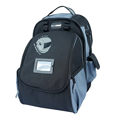 Grey Welding Backpack with Helmet Pocket - Large Capacity Tool & Gear Bag