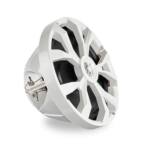 BELVA 8-Inch White 2-Way Marine Coaxial Speakers Pair - 500W Peak Power