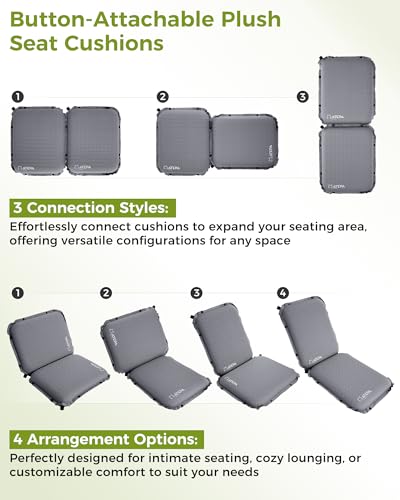 XL Inflatable Seat Cushion 2 Pack Grey - Portable, Self-Inflating Support