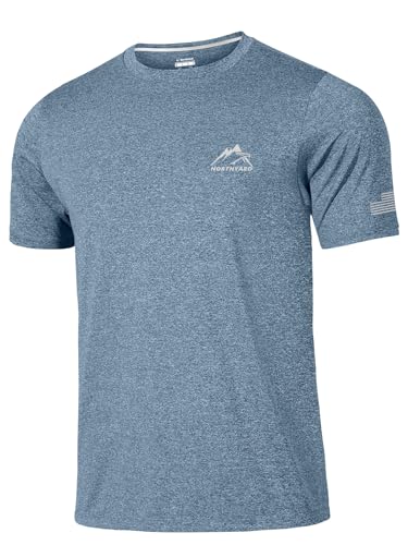 Men's Quick Dry Workout Running Shirt - Large Blue Heather
