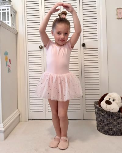 Girls Ballet Leotard with Sequin Tutu Dress Toddler Dance Outfit 4-5T - Ballet Pink