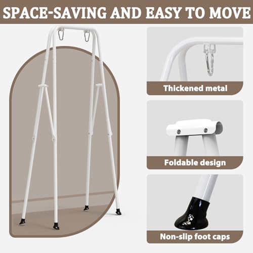 Black Toddler Swing with Soft Cushion - Foldable Indoor & Outdoor Baby Swing